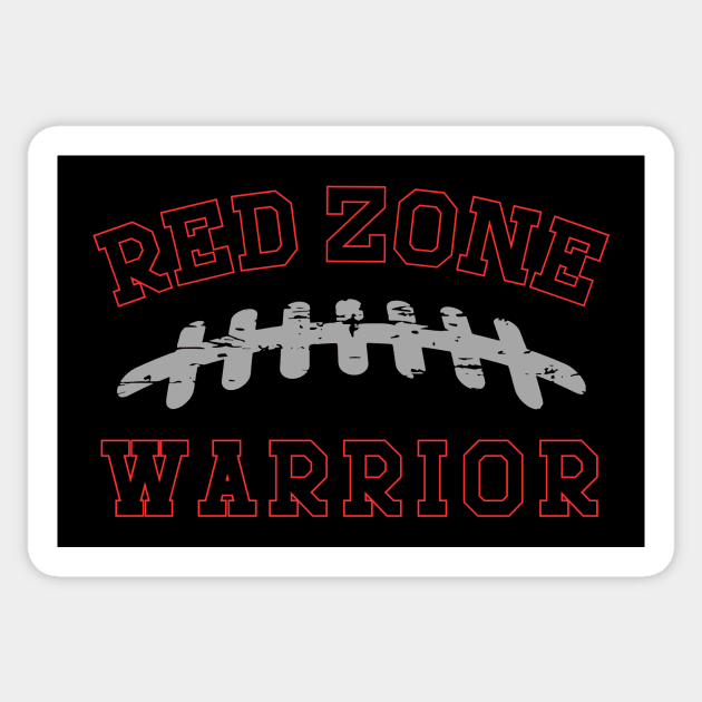 Red Zone Warrior American Football Tight End Player Design Sticker by Beth Bryan Designs